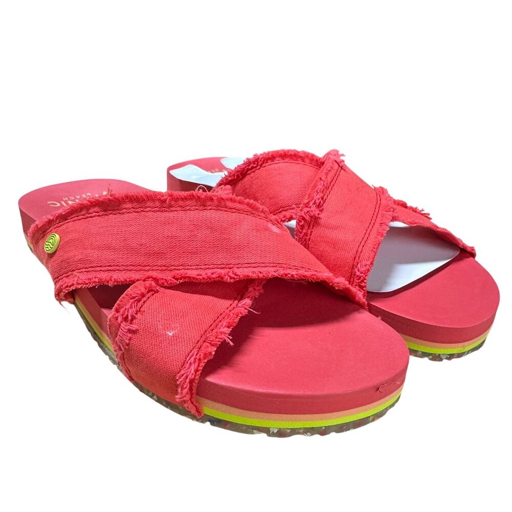Vionic Women's Panama Slide Red Canvas Size 6 New in Box Floor Model